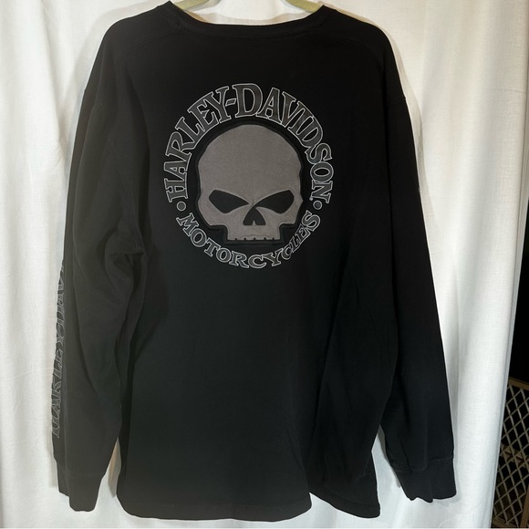 Harley Davidson Men's Willie G Skull Long Sleeve T-shirt Black 2XL XXL - Picture 5 of 7